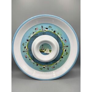 Warren Kimble Coastal Lighthouse Melamine Chip Dip Platter Serving Dish